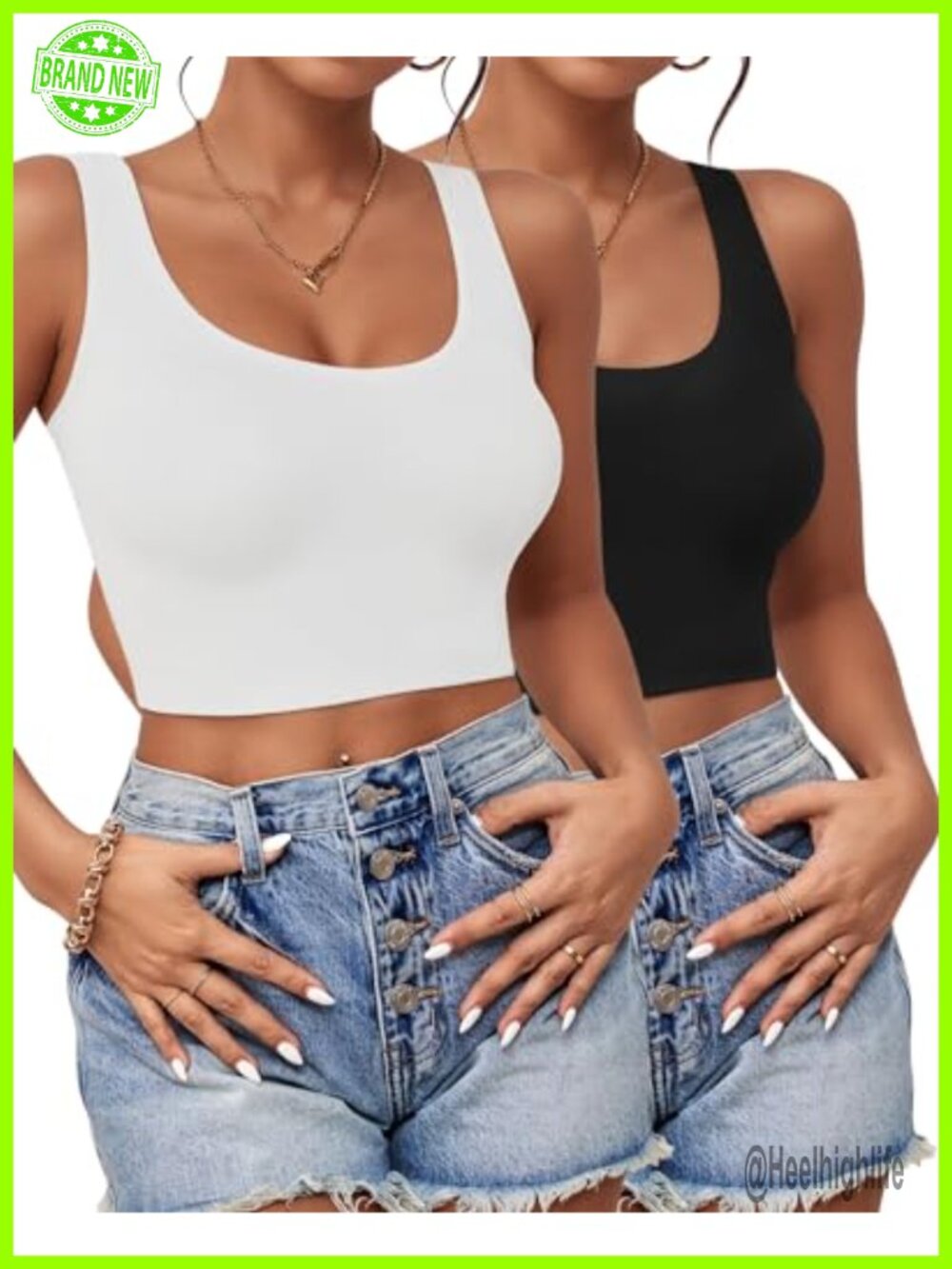 Women's Cotton Spandex Crop Tank Tops Sleeveless Racerback Athletic Fit